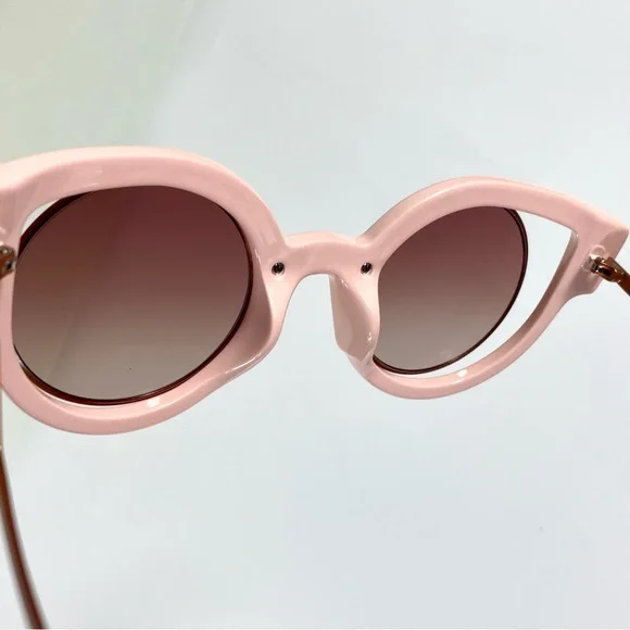 NWT Fendi FF 0137/S 0NUG Orange/Pink Glitter Cat Eye Sunglasses display picture 1